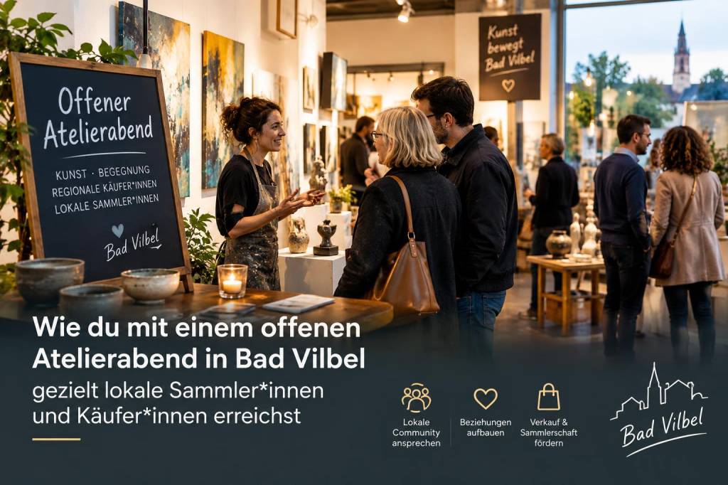 Wie du mit einem offenen atelierabend in badvilbel gezielt lokale sammler*innen und käufer*innen erreichst
