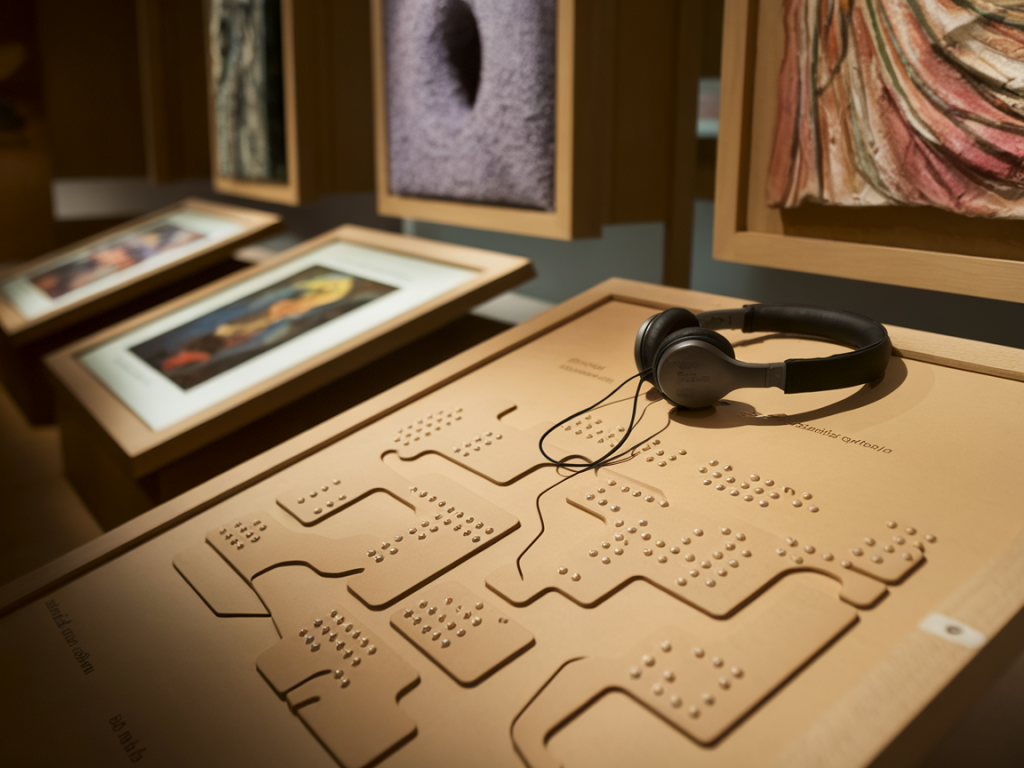 Wie gestaltest du taktile und audio-basierte vermittlung für sehbehinderte besucher*innen in kleinen ausstellungsräumen